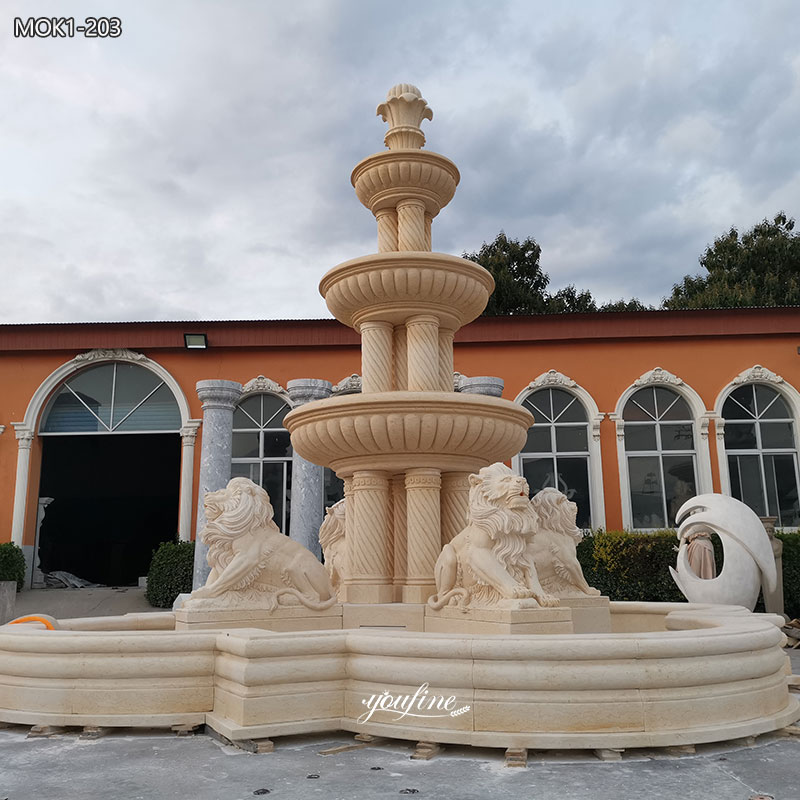 marble lion statue fountain