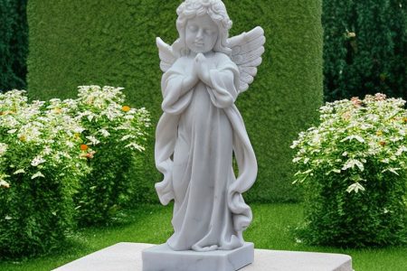 Life Size White Marble Cherub Statue for Garden Decor on Sale
