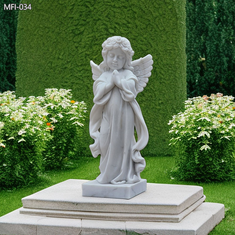 Life Size White Marble Cherub Statue for Garden Decor on Sale