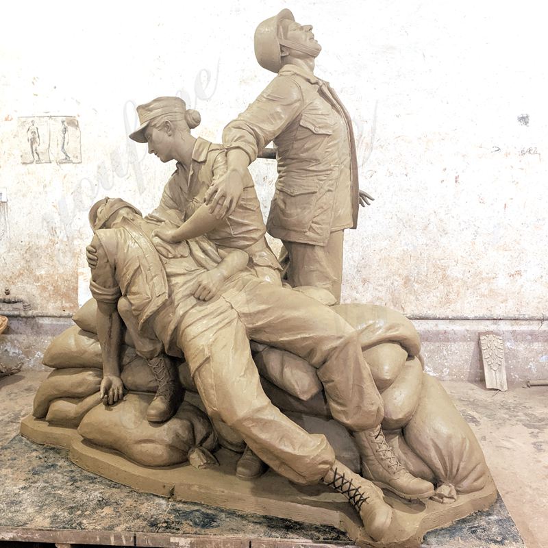 military memorial statue clay model
