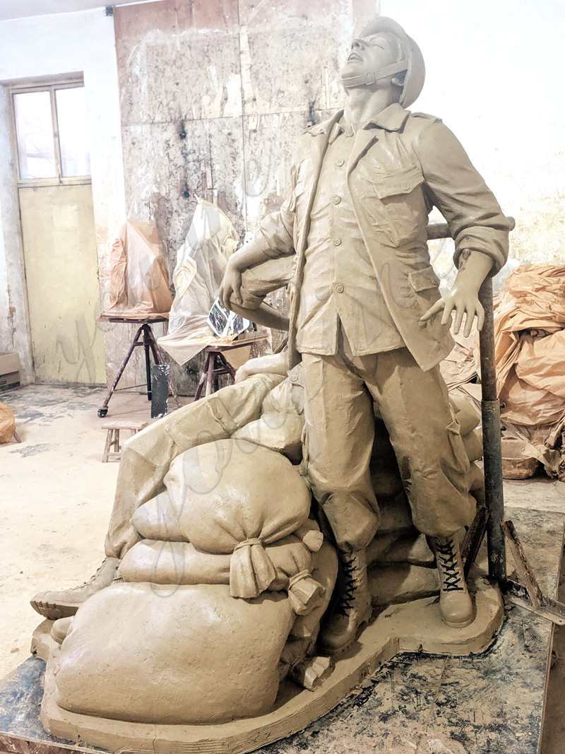 military memorial statues clay model