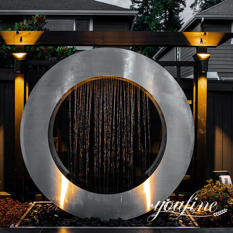 Outdoor Garden Metal Ring Fountain Sculpture for Sale CSS-283