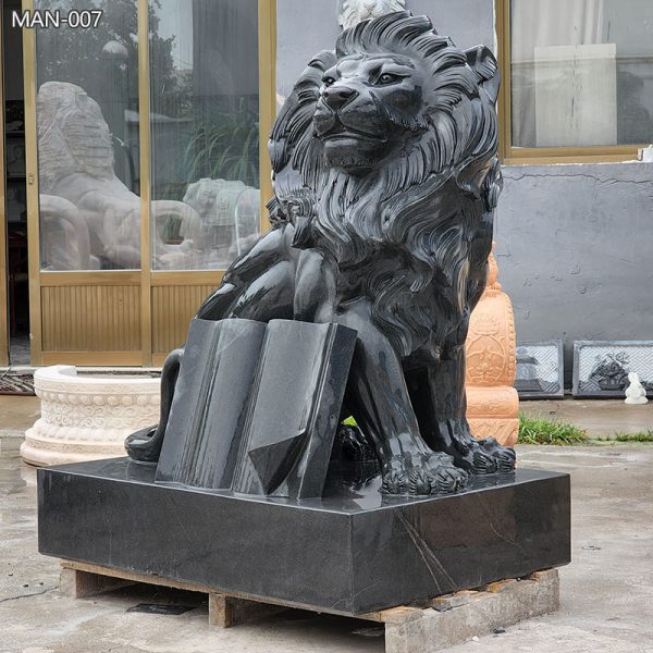 Black-Granite-Lion-Statue