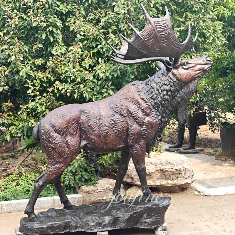 large Bronze Moose Lawn Statue