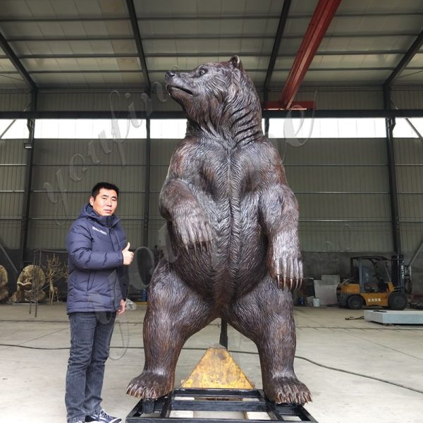 Bronze bear statue