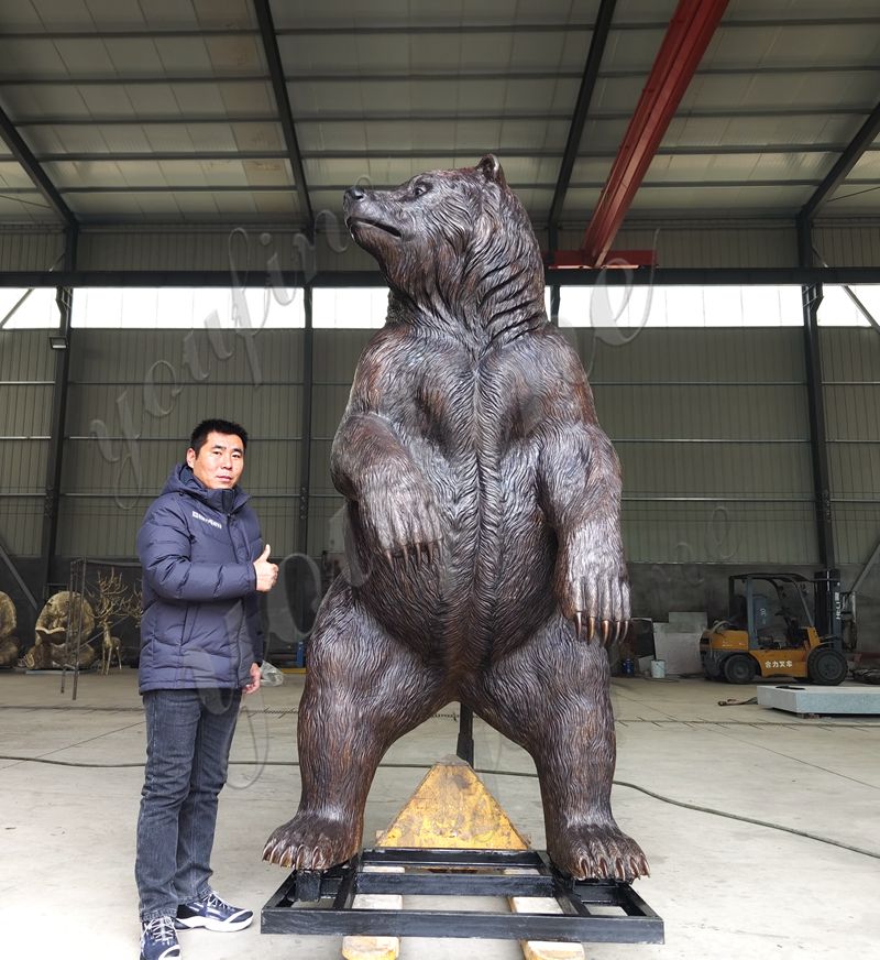 Bronze bear statue