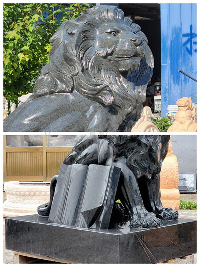 Estátua-de-leão-de-granito-preto-1