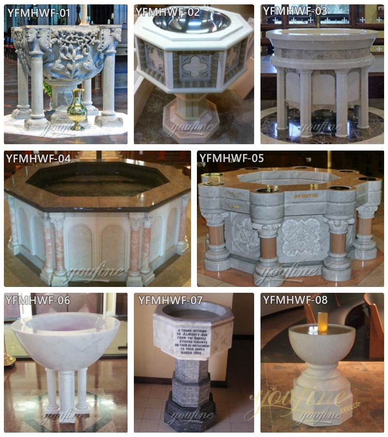 High Quality Natural Marble Baptismal Font for Church