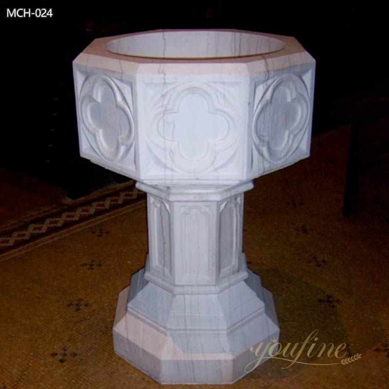 High Quality Natural Marble Baptismal Font for Church