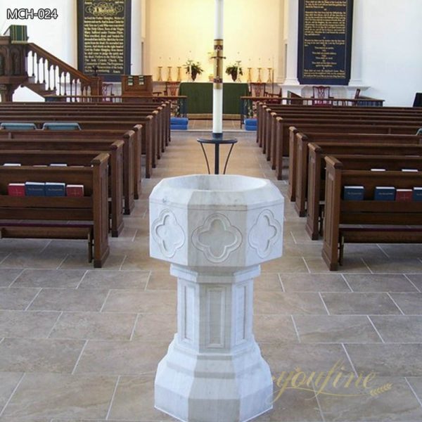 High Quality Natural Marble Baptismal Font for Church
