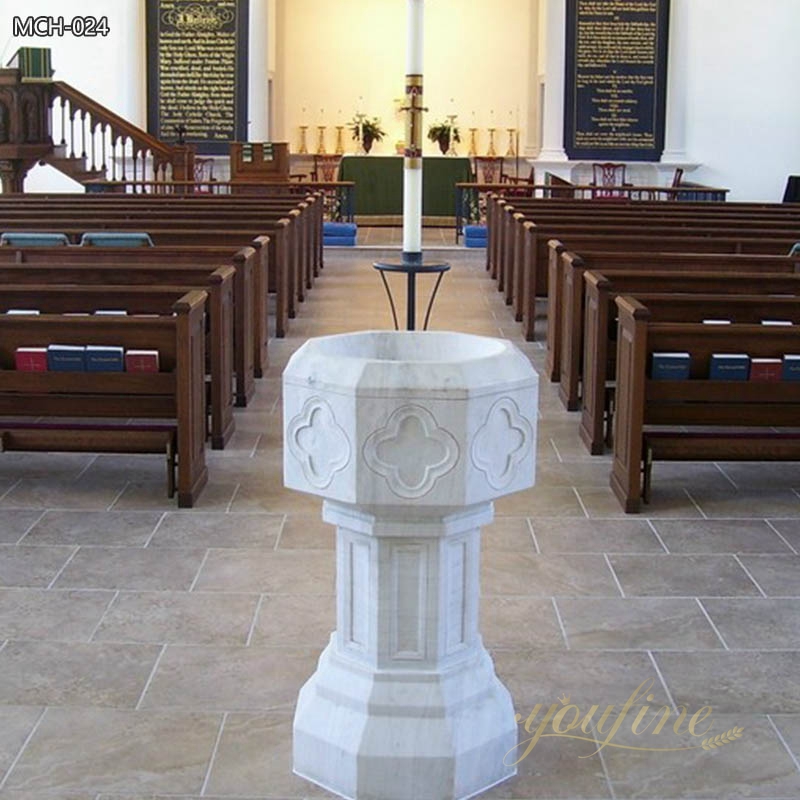 High Quality Natural Marble Baptismal Font for Church