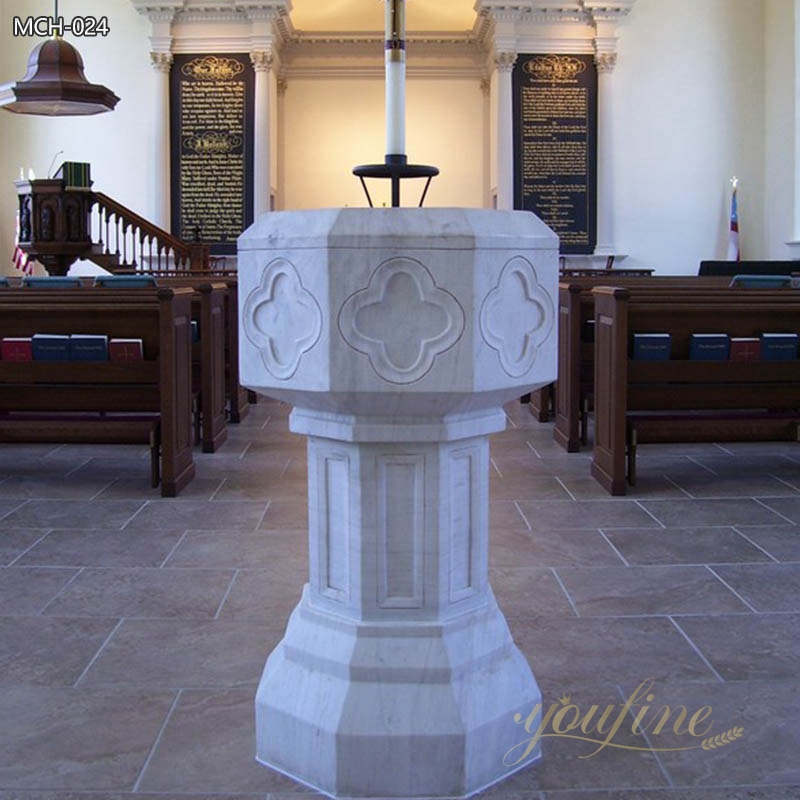 High Quality Natural Marble Baptismal Font for Church