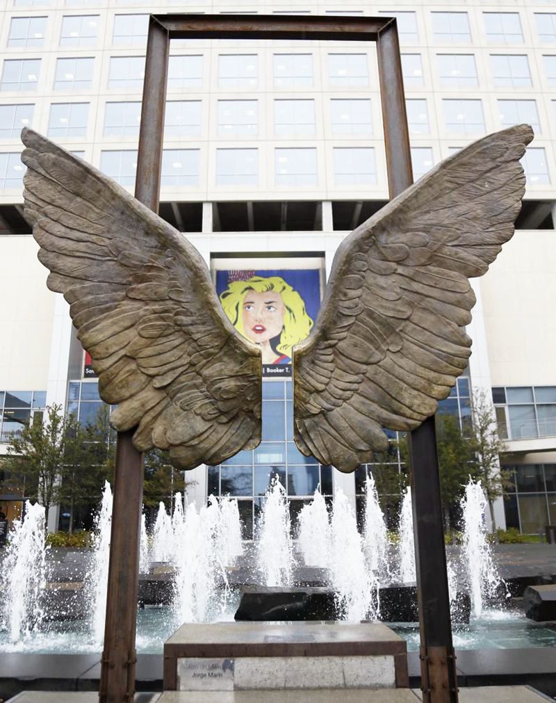 Jorge Marin bronze angel wings sculpture