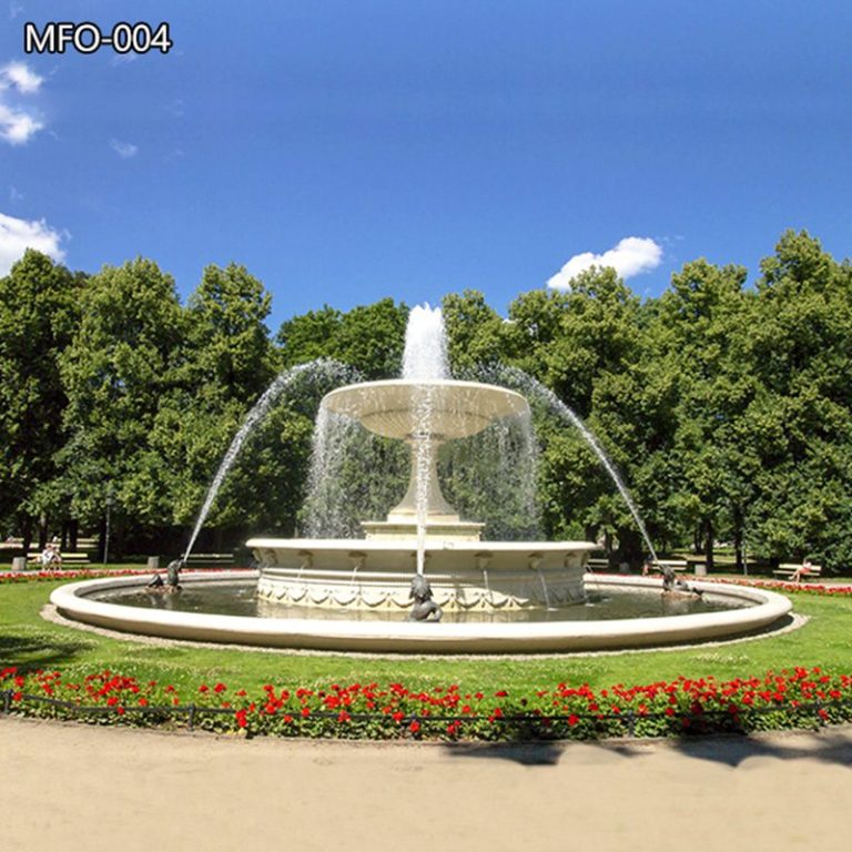 Large Marble Fountain With Bronze Fish Statue MFO-004