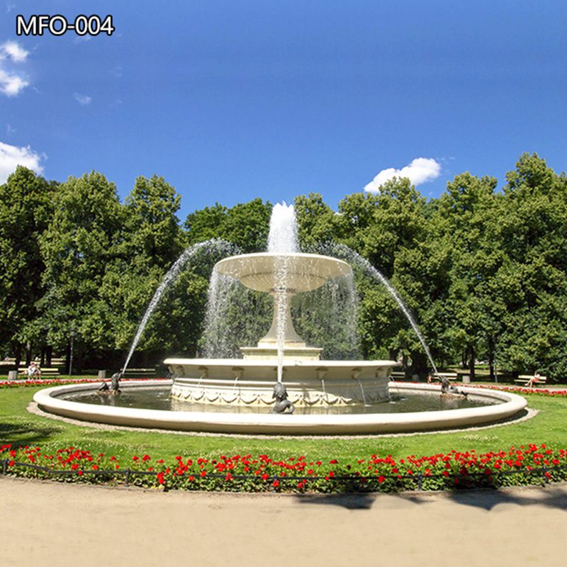 Large Marble Fountain With Bronze Fish Statue MFO-004