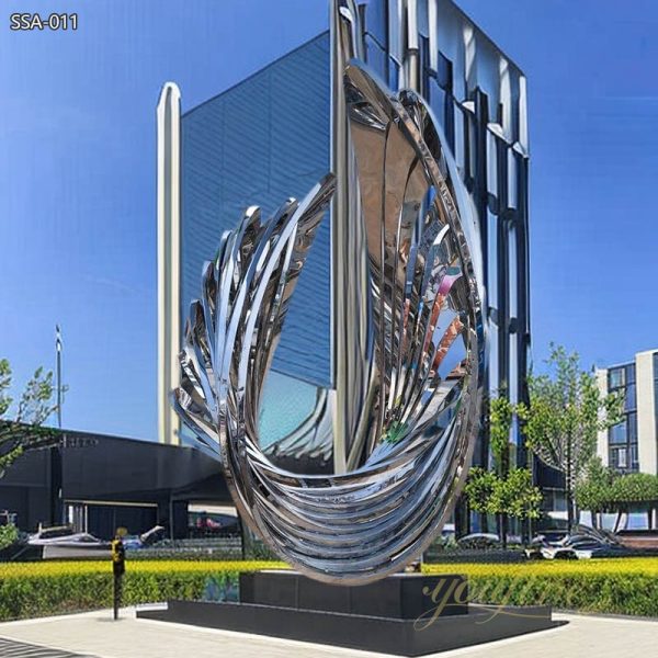 Large Stainless Steel Scallop Shell Sculpture for Public