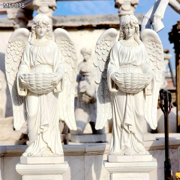 Life Size Angel in Marble Statue Outdoor Decor for Sale