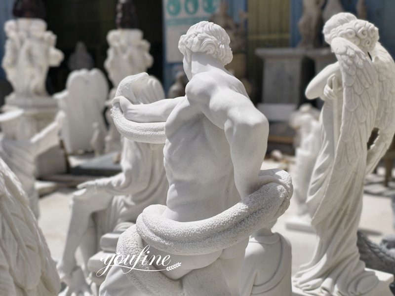 Athlete Wrestling with a Python statue detail