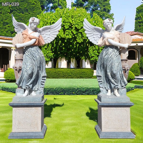 Life-Size-Colorful-Marble-Roman-Angel-Statue-Factory-Supply
