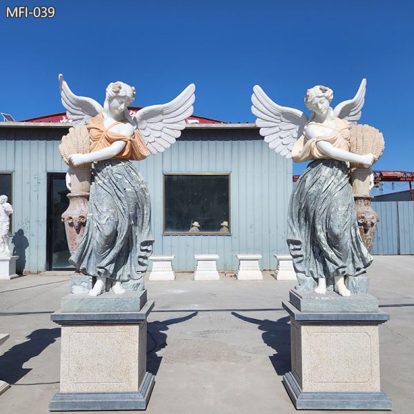 marble angel carving details