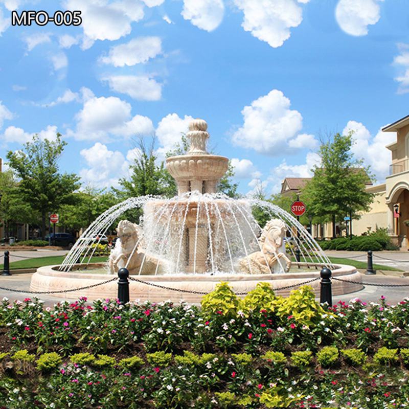 Roman Columns Rearing Horse Statue Fountain MFO-005