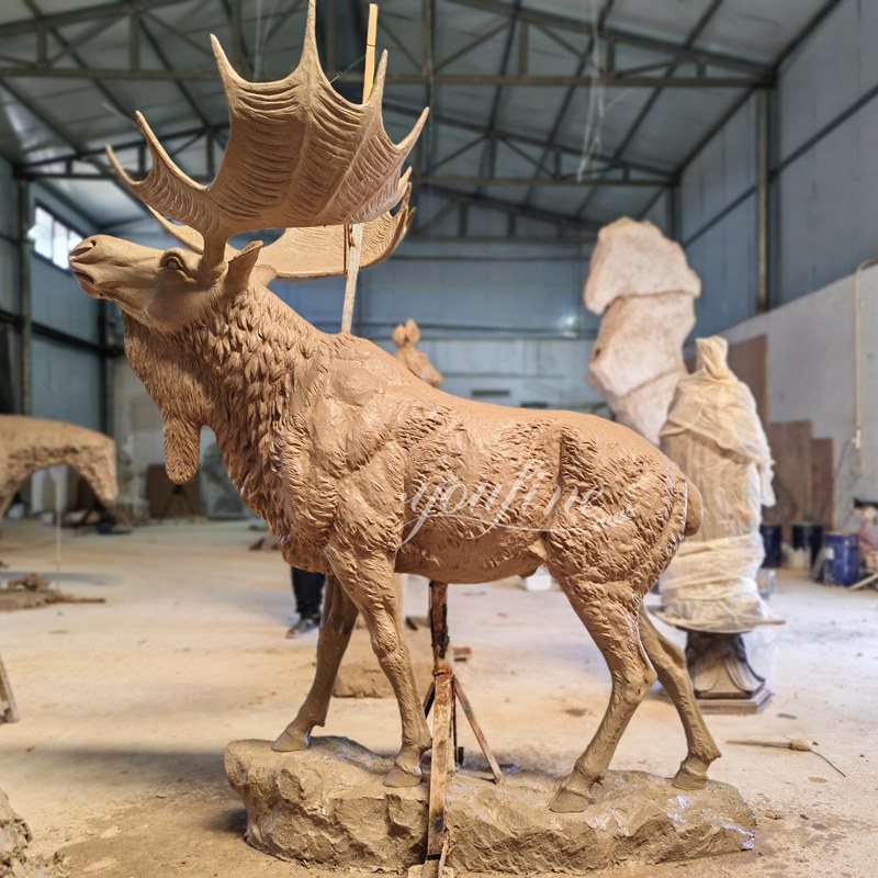 large Moose Lawn Statue clay model