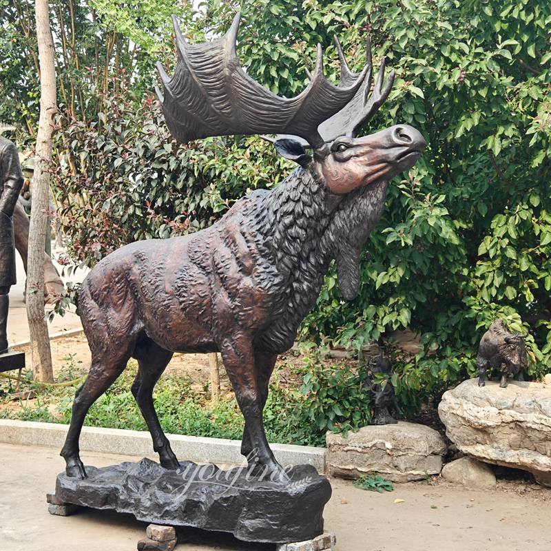 large Moose Lawn Statue