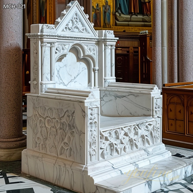 Natural Marble Bishop Throne Chair for Church