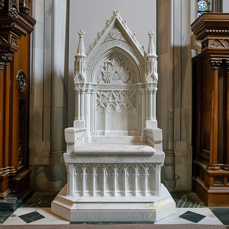 Natural Marble Bishop Throne Chair for Church