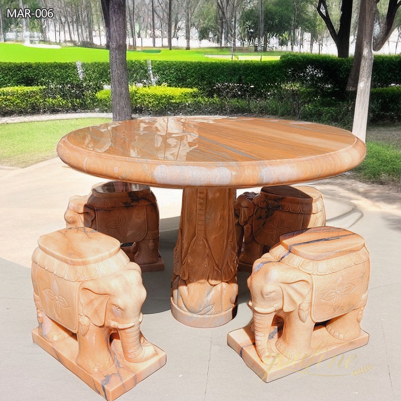 Natural Marble Outdoor Table and Chairs for Garden
