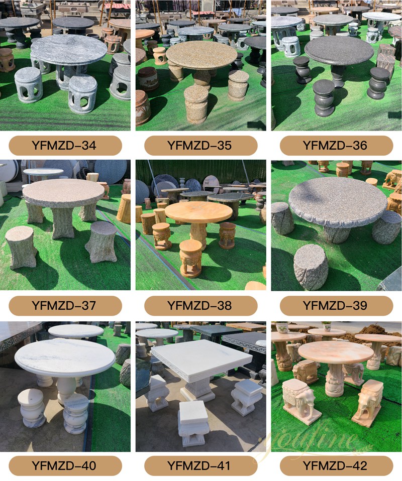 Natural Marble Outdoor Table and Chairs for Garden