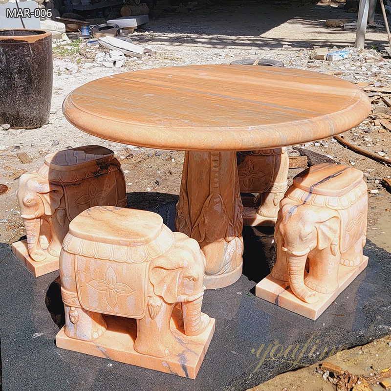 Natural Marble Outdoor Garden Table and Chairs YouFine