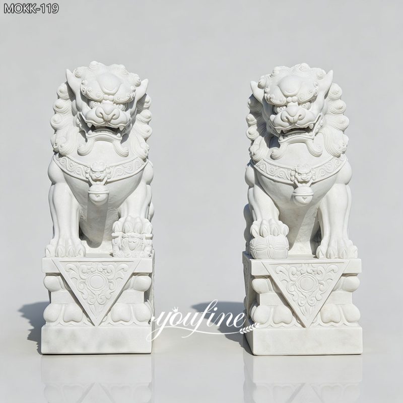 Chinese Foo Dog Front Building Outdoor Guardian Lion Statue for Sale