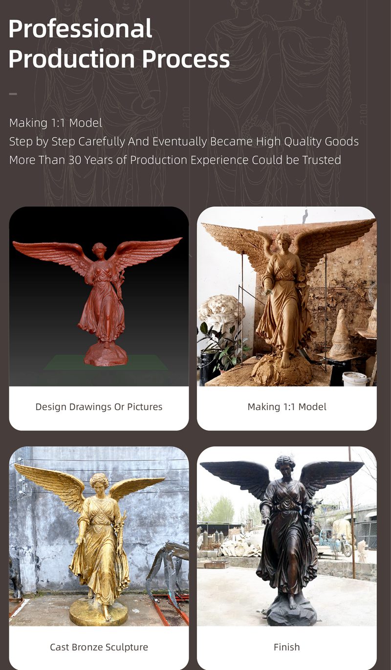 YouFine factory casting bronze angel sculpture