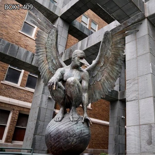 bronze angel wings statue