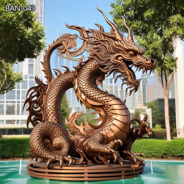 Large Bronze Chinese Dragon Statue Outdoor Garden Factory Supplier