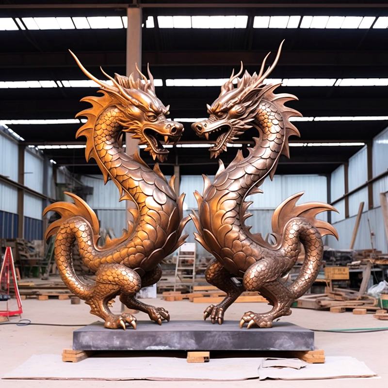 dragon king statue bronze