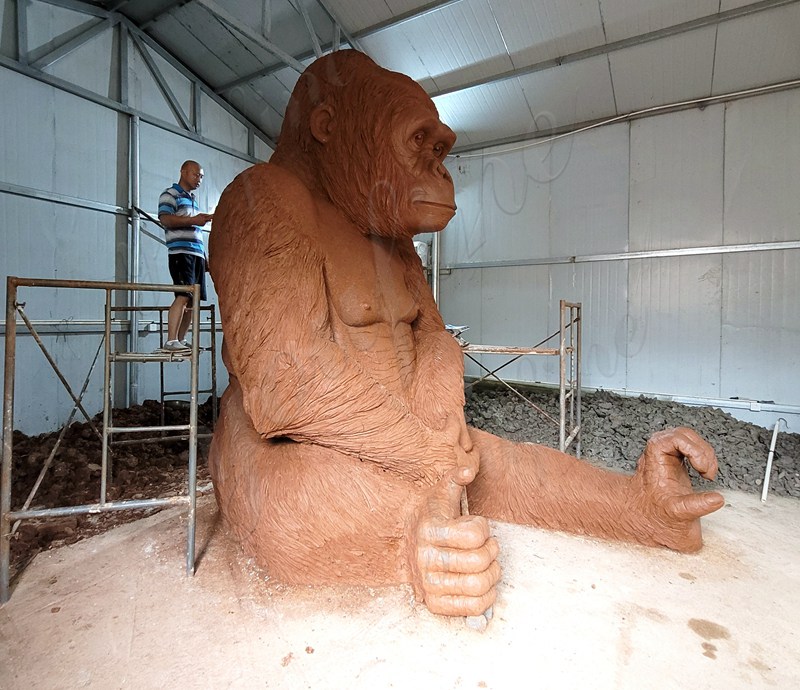 large Bronze gorilla clay model