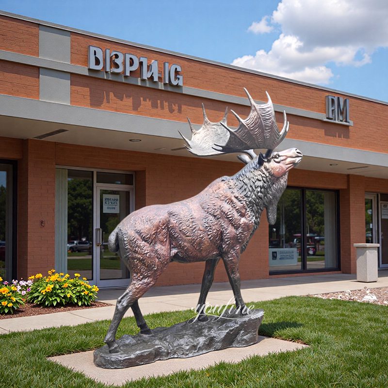 large metal moose yard art