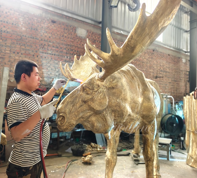Welding large moose lawn ornaments