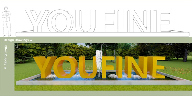 youfine stainless steel water feature fountain for sale