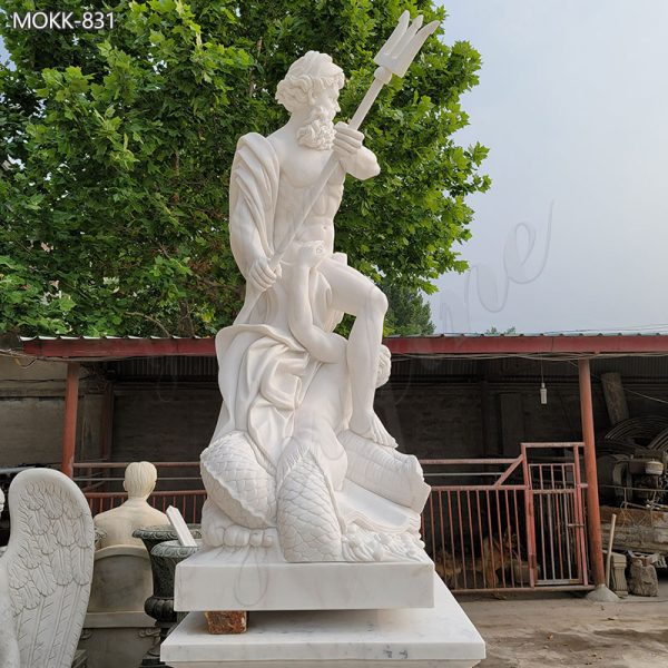 7-Feet-High-White-Marble-Poseidon-Statue-Garden-Decor-for-Sale