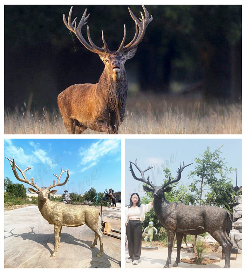 Bronze Elk Statue Life Size