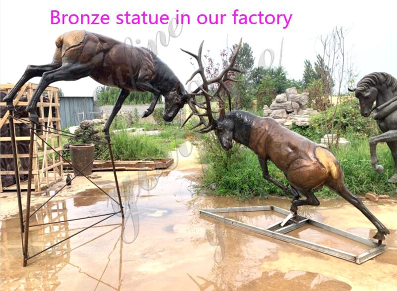Bronze elk statue