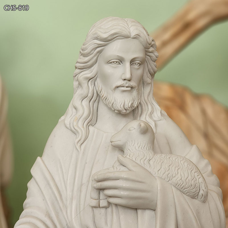 Detail der Statue von Christus dem Guten Hirten