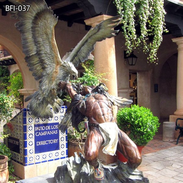 Eagle with man statue