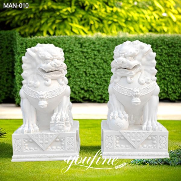 Foo-Dogs-Marble-Statue-Front-Porch-Decor-for-Sale