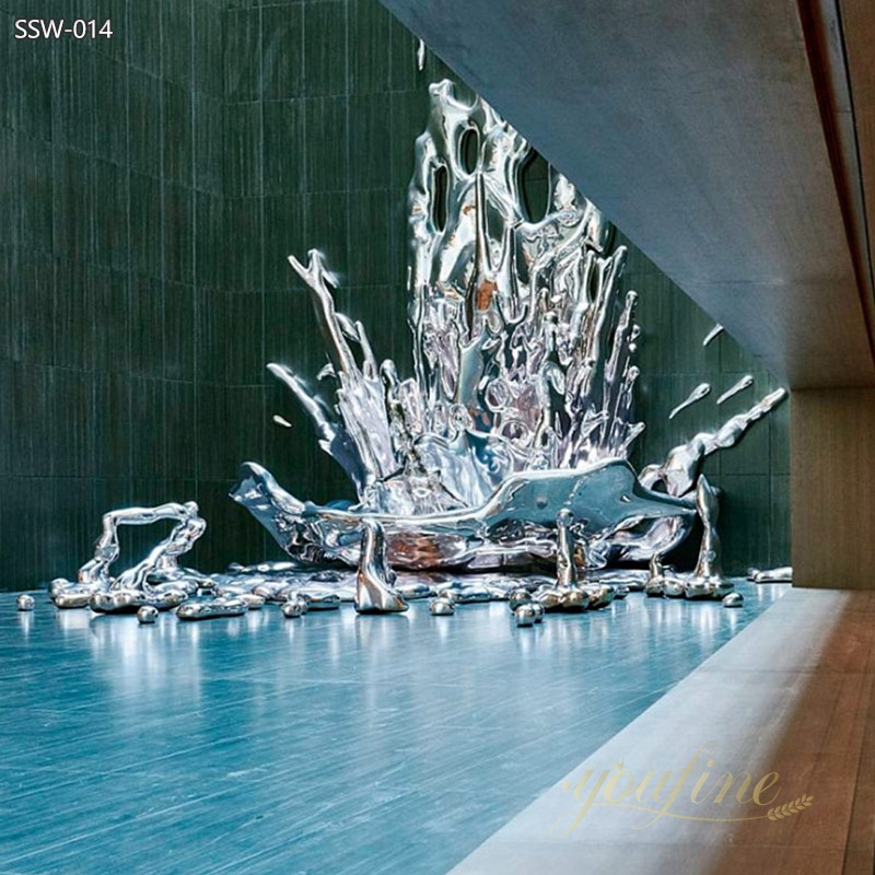 Incredible Metal Splash Sculpture Drops Art Installation