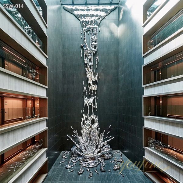 Incredible Metal Splash Sculpture Drops Art Installation