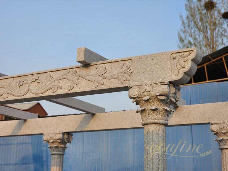 Large Marble Gallery Gazebo with Carvings Supplier